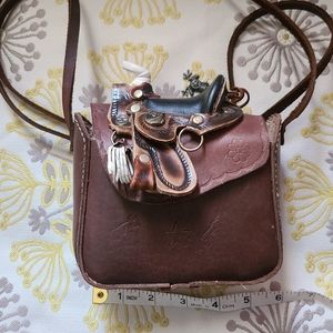 Small Leather Western Saddle Purse